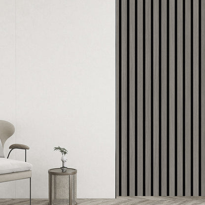 Self Adhesive PVC Slat Wall Panel with Faux Engineered Wood Grain - Grey