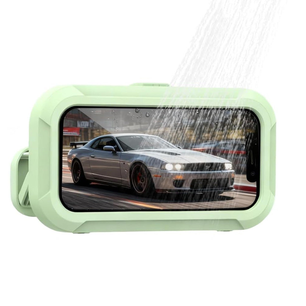 Waterproof Anti-Fog Rotating Shower Phone Holder for Bathroom Smartphone Case-Light Green