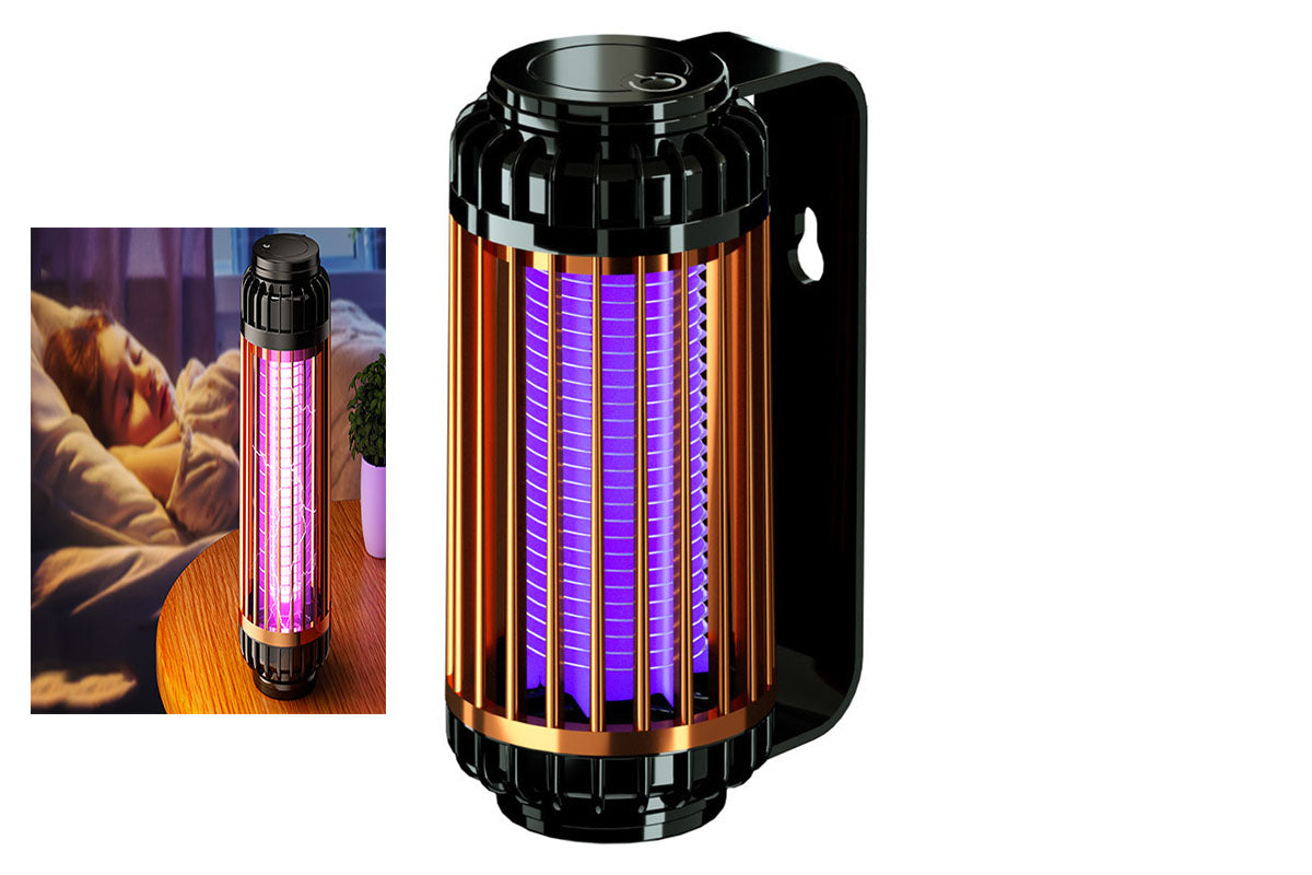 Electric Mosquito Killer Lamp Portable  USB Rechargeable Mosquito Zapper Fly Trap LED Night Light-Gold