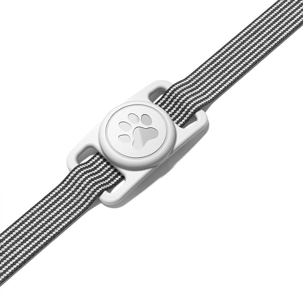 2PCS Waterproof Silicone Dog Collar Holder for Apple AirTag White