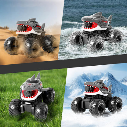 Gesture Sensing Amphibious RC Shark Monster Truck - Green