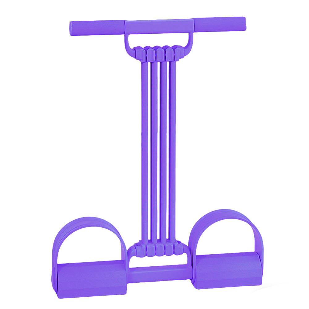 8 Tube Detachable Adjustable Pedal Resistance Band with Handle for Full Body Shaping-Purple
