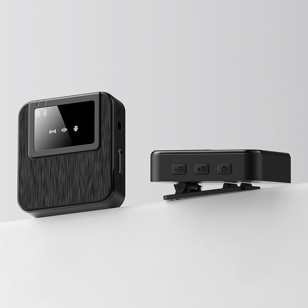 3-in-1 2.4G Wireless Lavalier Microphone Set Compatible with iPhone Android Device for Recording Live Streaming