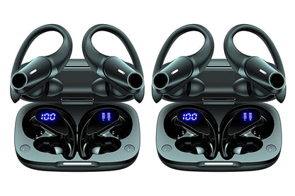 2Pcs 5.3 Bluetooth Headphones Wireless Earbuds 72hrs Playtime Wireless Charging Case Digital Display Sports Ear Buds