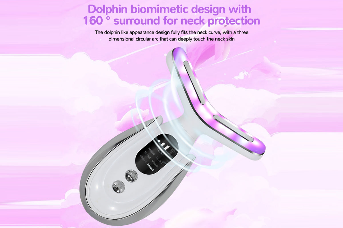 Neck Face Massager 7-in-1 Portable Facial Massager for Enhanced Face Neck and Shoulder Care with Vibrating and Warming Function
