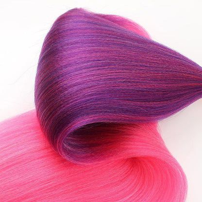 2Pcs Pre-Stretched Braiding Hair Extensions Synthetic Cosplay Hair Extensions Purple-Pink Ombre