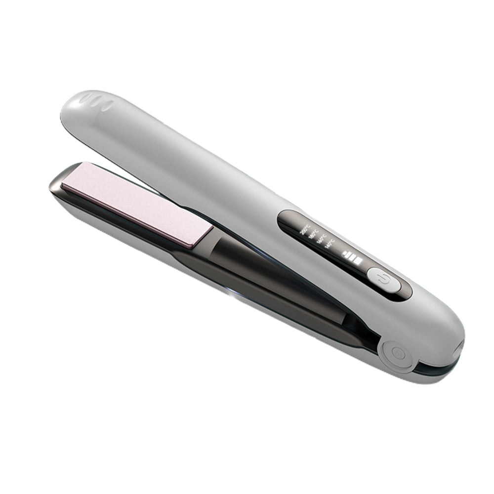 2 in 1 Portable Hair Straightener and Curler Cordless USB Mini Hair  Flat Iron-White