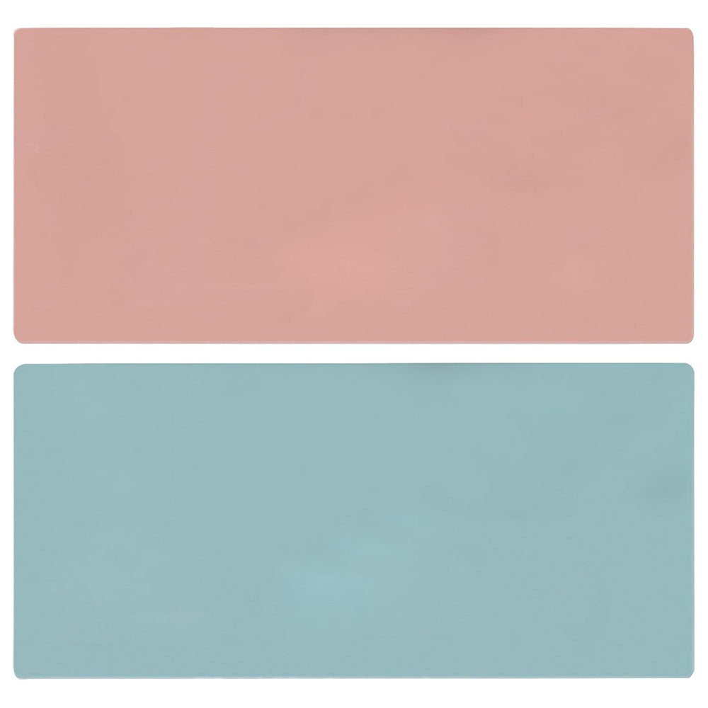 Dual-Sided Leather Desk Pad and Mouse Mat- Pink and Blue