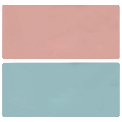 Dual-Sided Leather Desk Pad and Mouse Mat- Pink and Blue