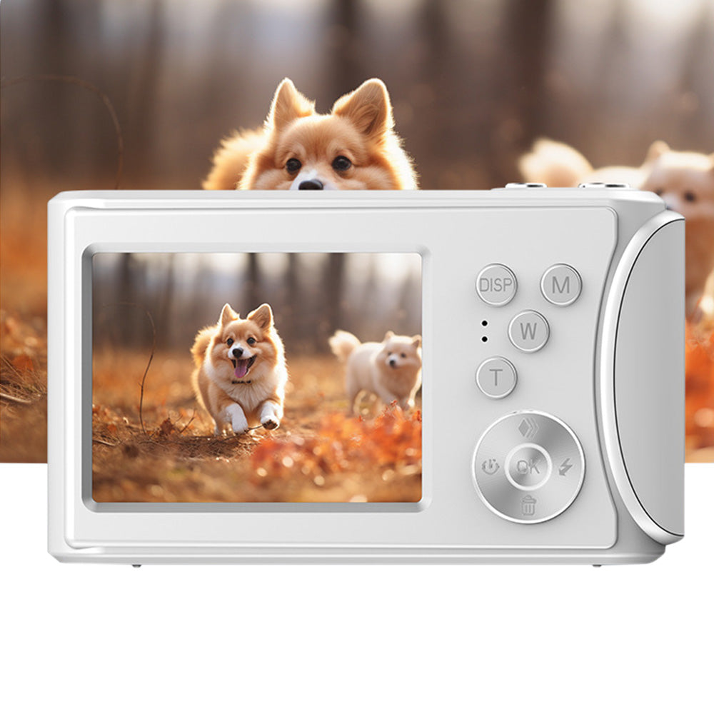 2.4-Inch Digital Point & Shoot Camera with 16X Zoom for Teens and Beginners White