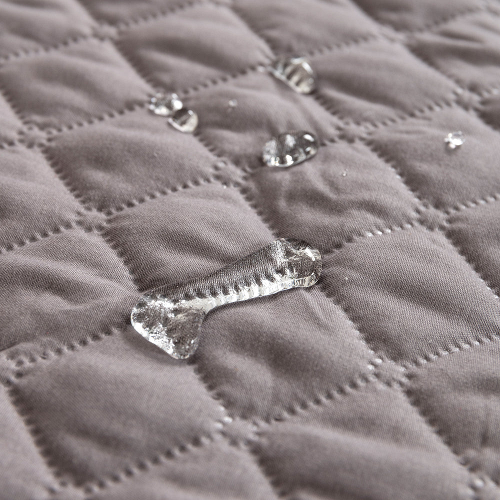 Plaid Water-resistant Sofa Cover for Pet Couch Cover Dogs Bed Cushion Gray