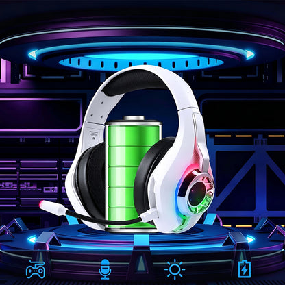 2.4GHz Wireless Gaming Headset with Noise Canceling Mic - White