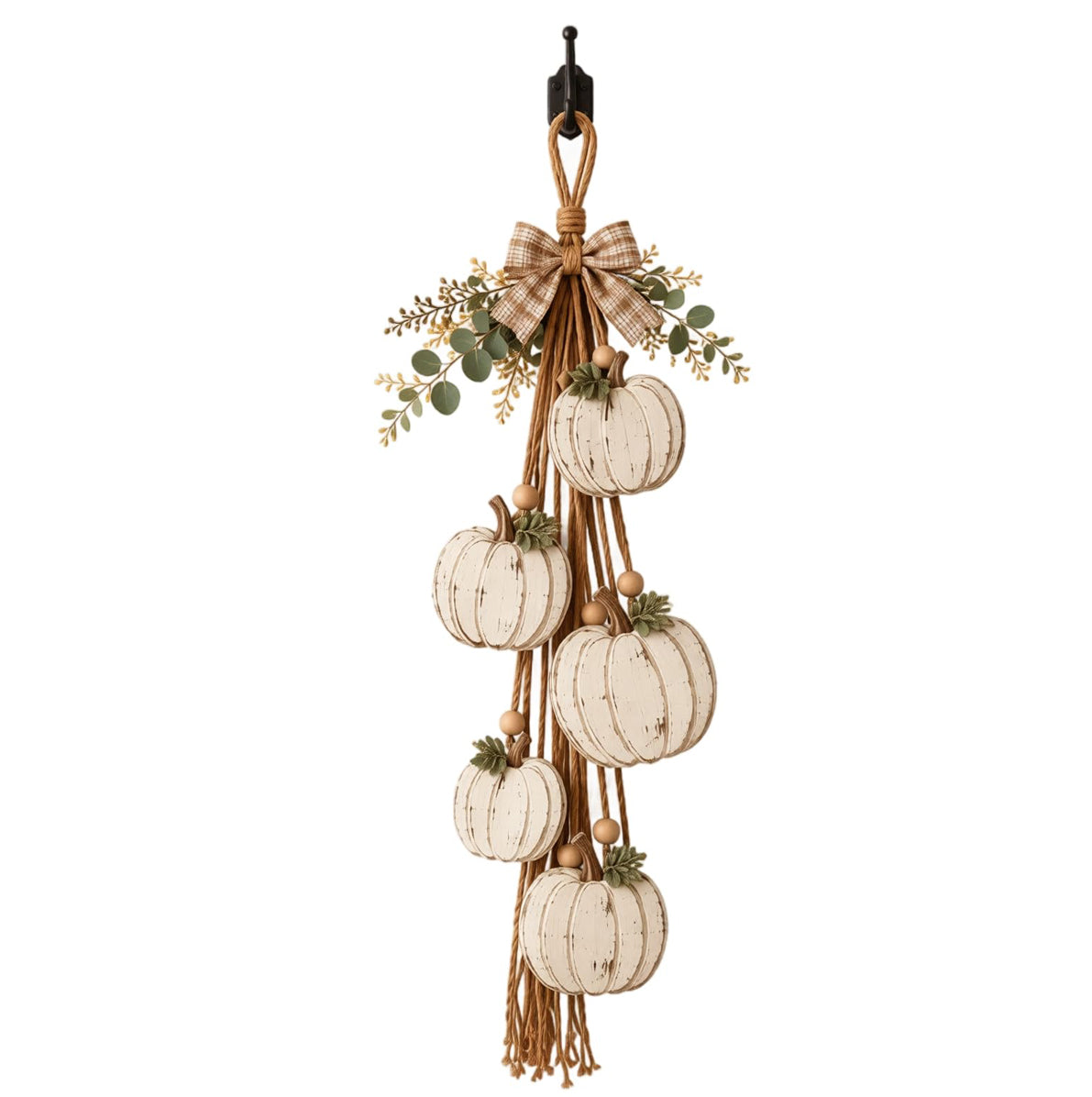 Rustic Engineered Wood Wall Hanging Farmhouse Layered Door Hanging - Pumpkin