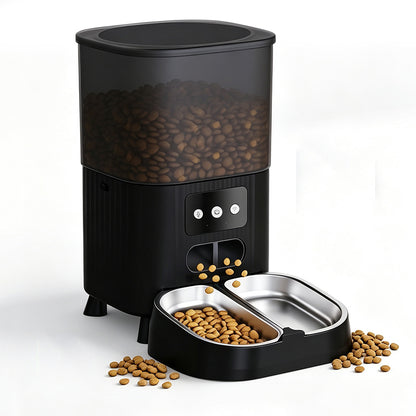 4.5L Automatic Cat Feeders with 2 Bowls and Timer-Black