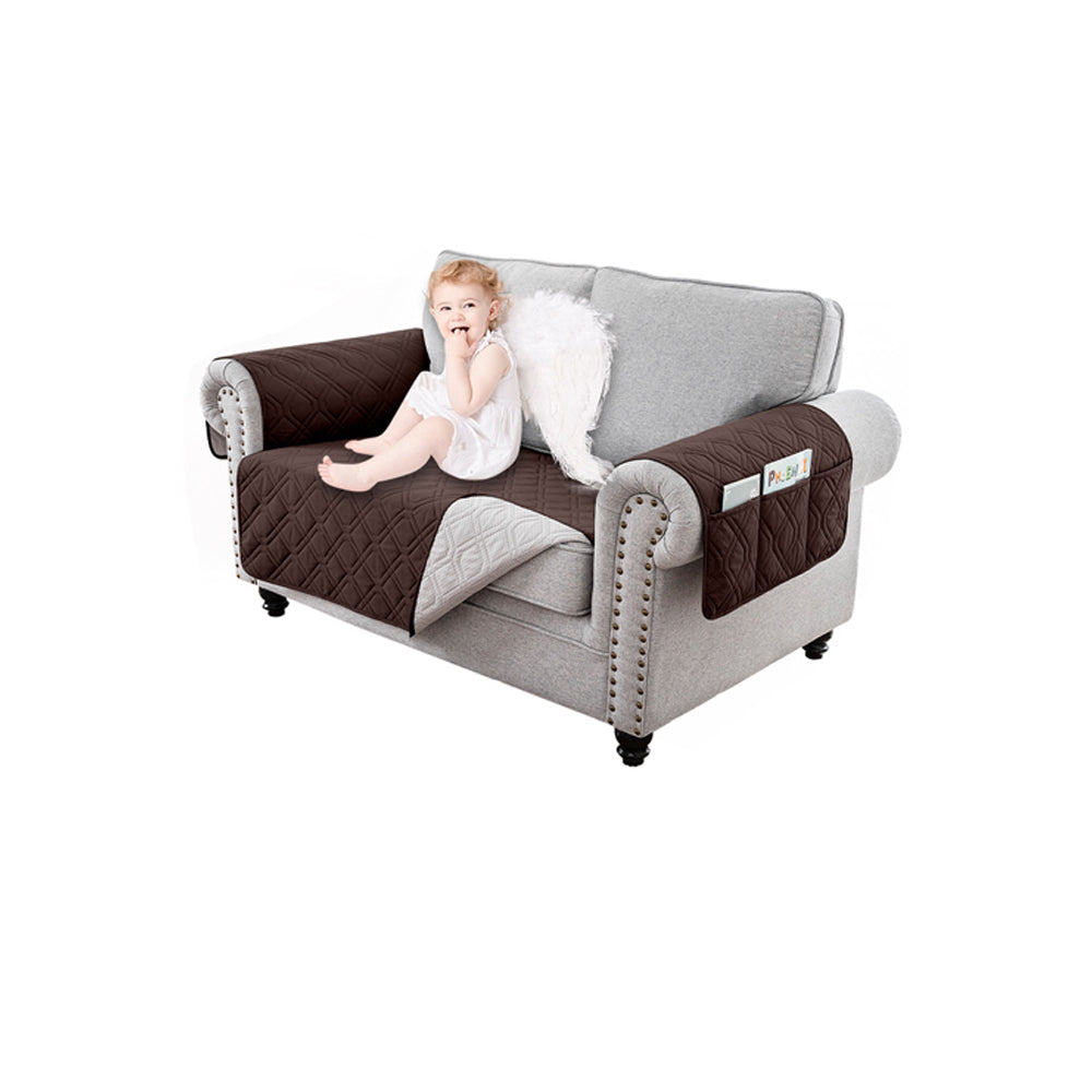 Water Resistant Split Recliner Couch Cover Non-Slip Sofa Chair Slipcovers Brown