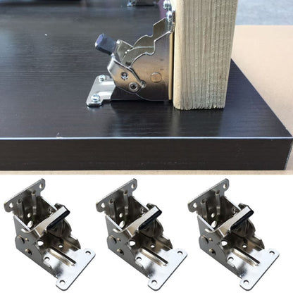 4Pcs Self Locking Folding Hinge for Tables Chairs and Workbenches-Silver