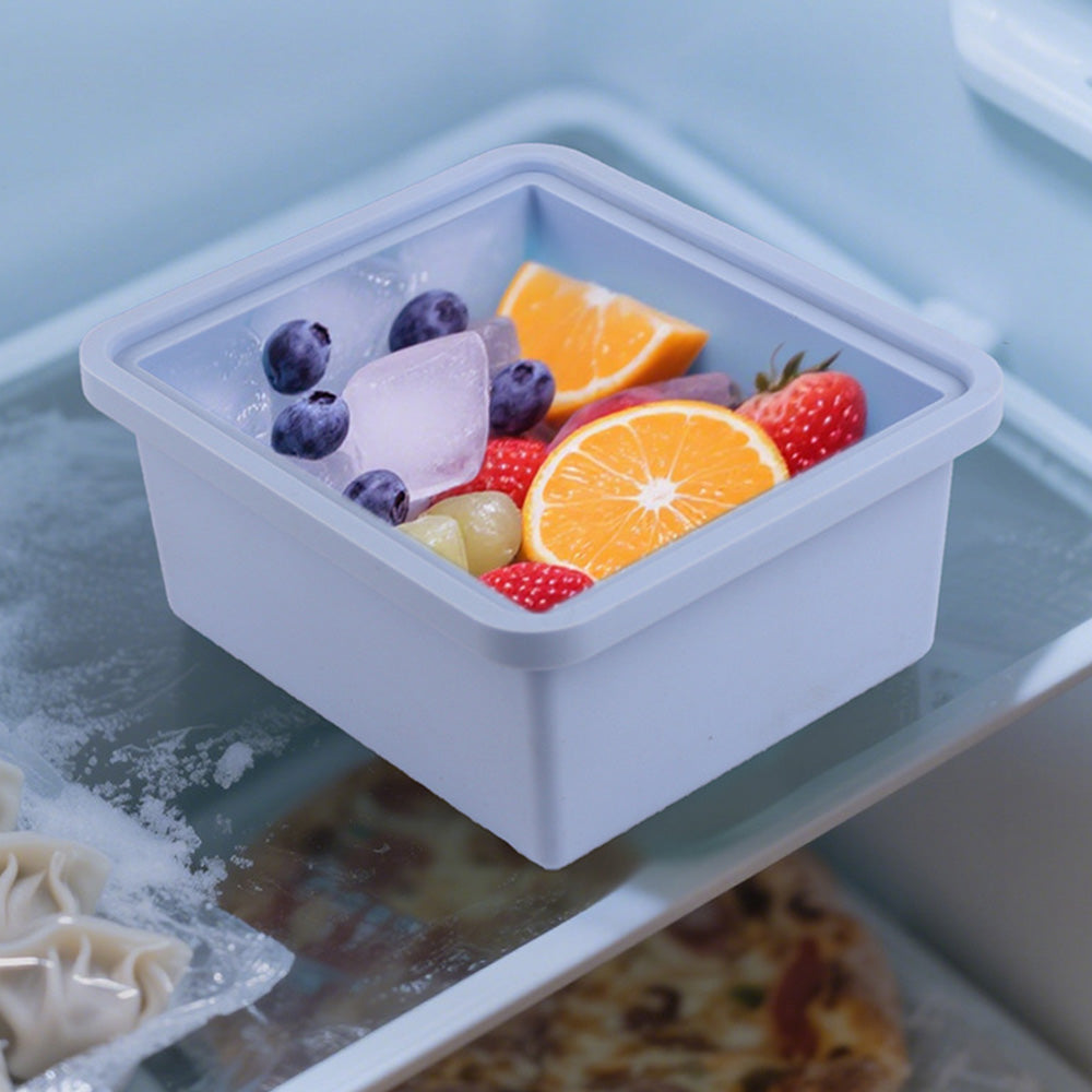 2Pcs Silicone Freezer Trays with Lid Soup Freezer Container Microwave Dishwasher Safe-Blue