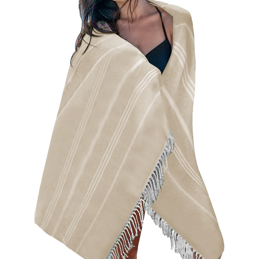 Cotton Turkish Beach Towels Quick Dry Towel for Bathing Swimming Travel Khaki