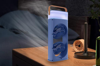 Tower Cooling Fans Standing Desk Fan with 3 Speeds and Light for Bedroom-Blue