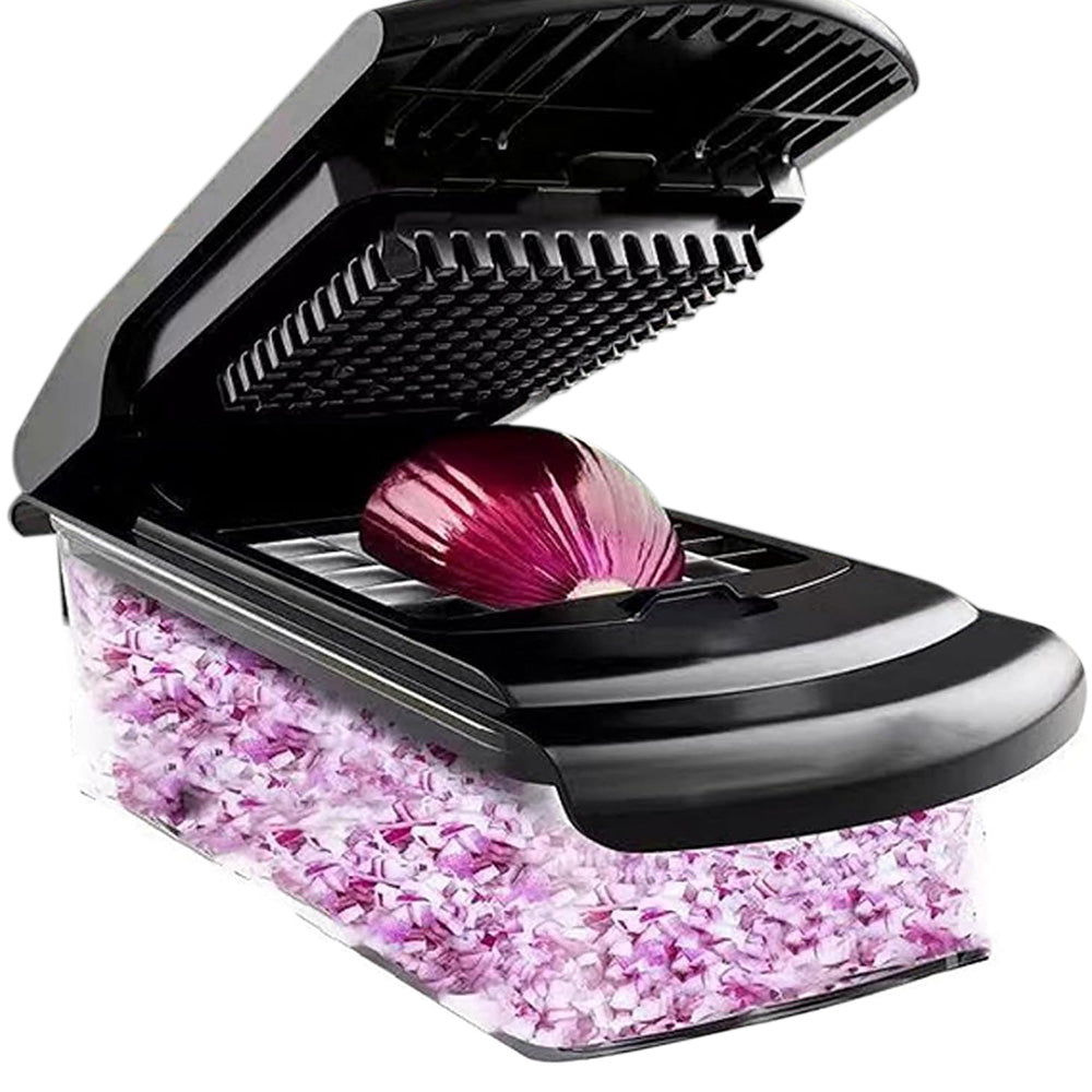 Vegetable Chopper with Container Mandoline Slicer for Kitchen Salad Prep-Black