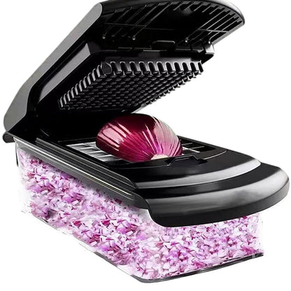 Vegetable Chopper with Container Mandoline Slicer for Kitchen Salad Prep-Black