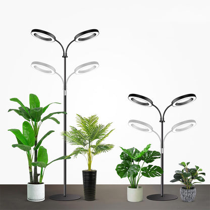 Dual Head Multi Color LED Plant Lamp with Stand-Black