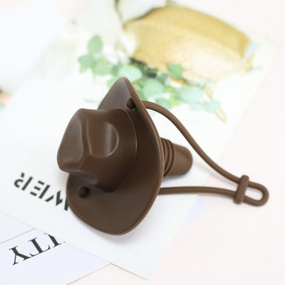 Western Cowboy Hat Silicone Wine Bottle Stopper Champagne Sealer -Coffee