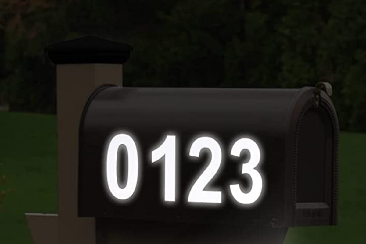 60Pcs Waterproof Reflective Number Stickers for Mailbox Bin Door Silver