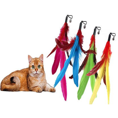Interactive Cat Toy Set with Telescopic Wand and Feather Replacements Style 2