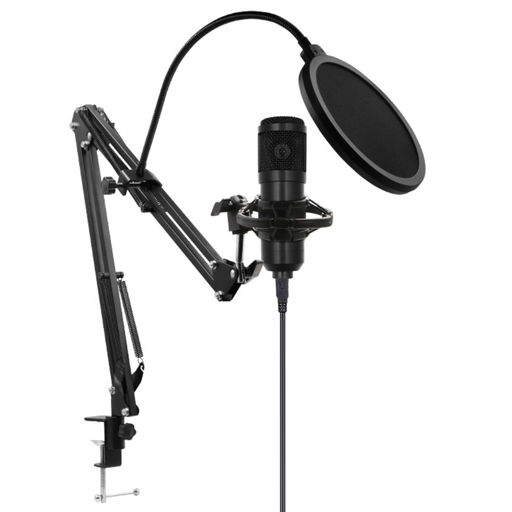 Recording Condenser Microphone Kit with Sound Card for Streaming YouTube TikTok -Black