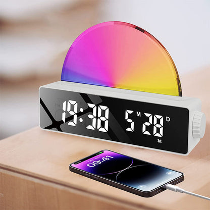 Sunrise Alarm Clock with LED Mood Light & Smart Wake-Up Function White