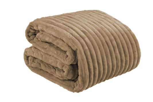 Super Soft Warm Flannel Plush Blankets Throws For Couch Sofa Bed-Brown