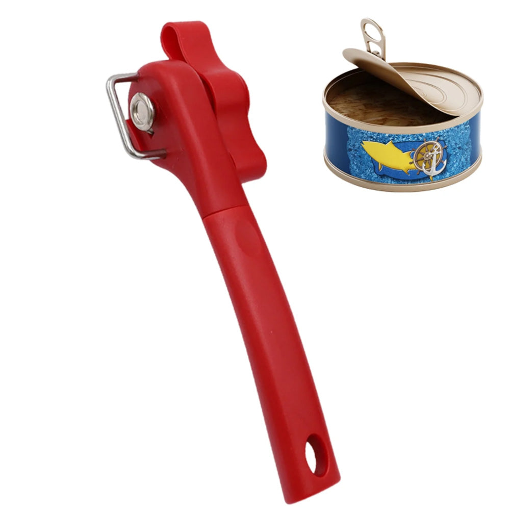 Smooth Edge Professional Can Opener Manual Stainless Steel Cut Lid Side-Red