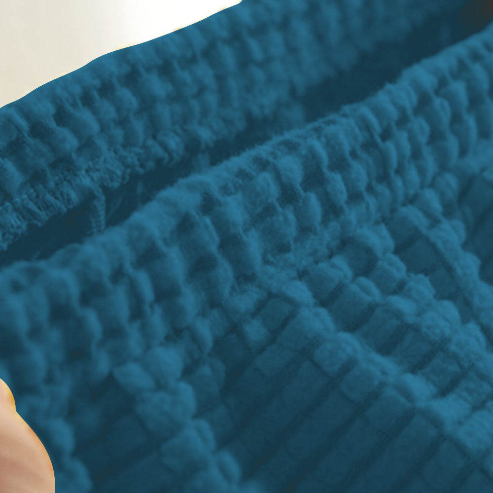 2Pcs Stretch Textured Check Dining Chair Covers Removable Chair Seat Protector Slipcovers -Green