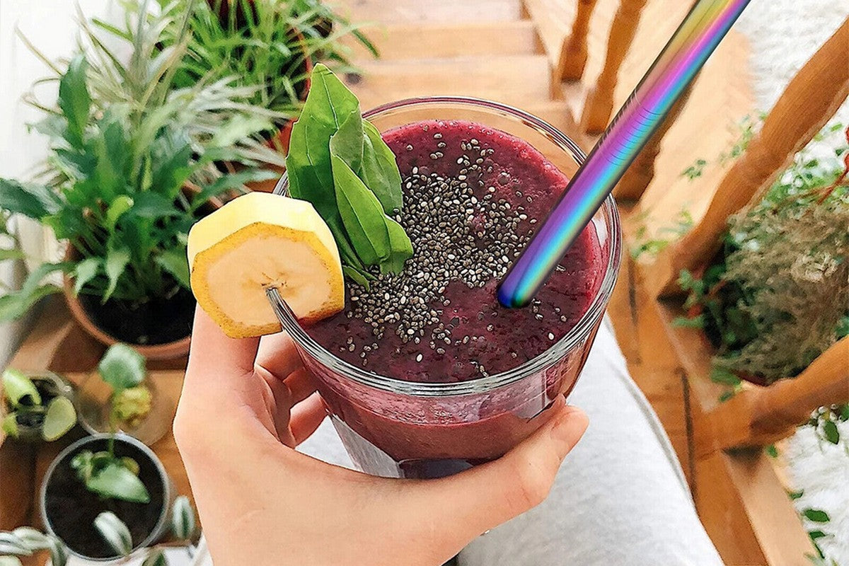 7Pcs BOBA Bubble Tea Straw Extra Wide Stainless Steel Metal Reusable Straws Pack Reusable Metal Straws Best For Drinking Bubble-Symphony
