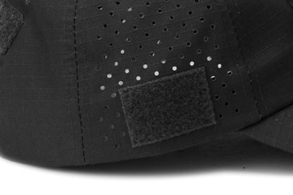 Baseball Cap Adjustable Size Golf Dad Hat with Glasses Holder-Black