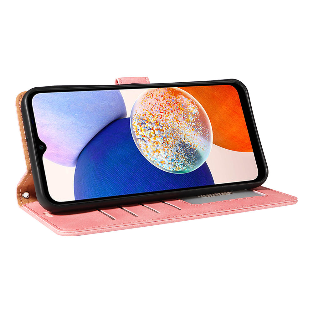 RFID Protective Flip Wallet Case for Samsung A17 A37 and A57 - Pink