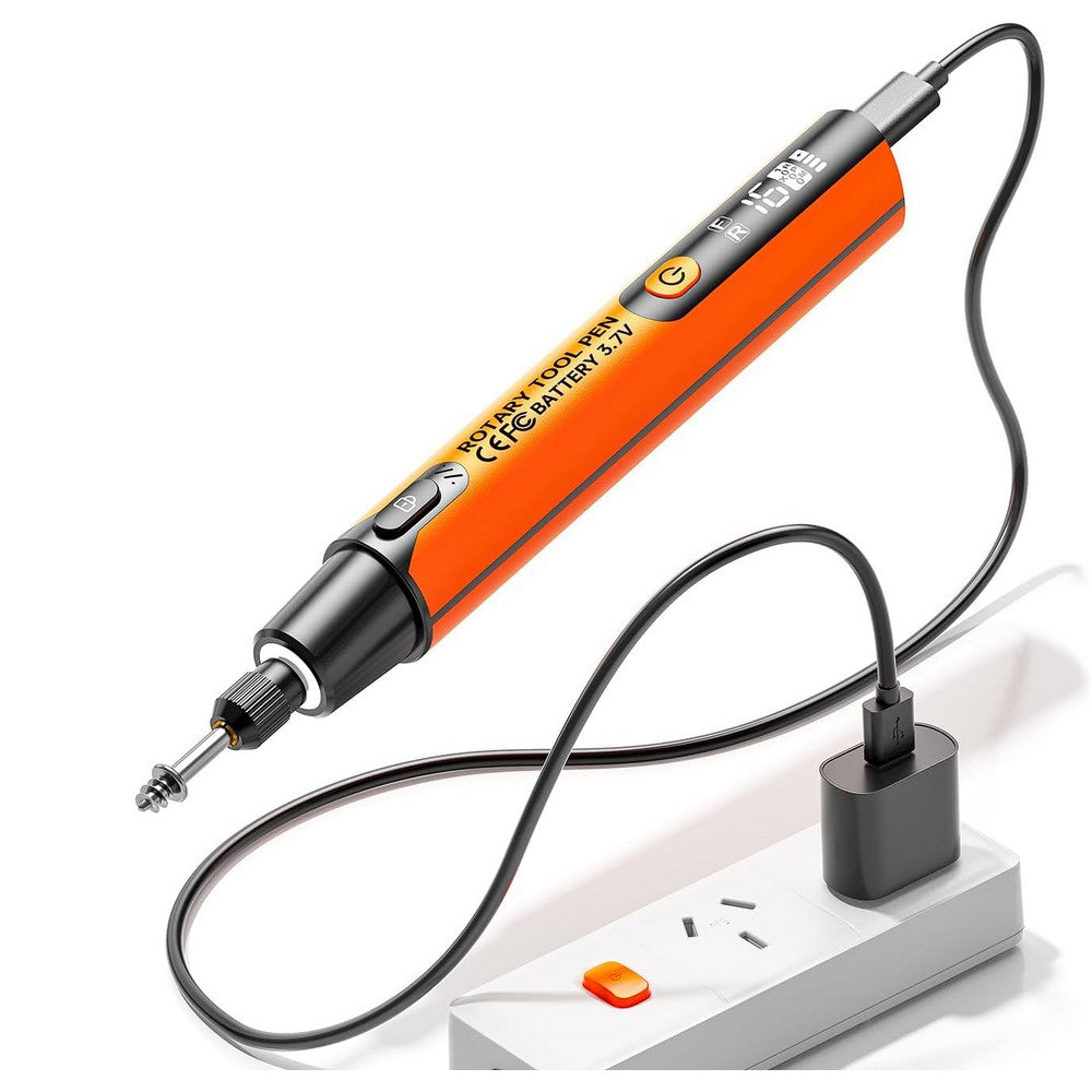 Mini Rotary Tool with 6 Variable Speeds Rotary for Engraving Polishing Etching-Orange