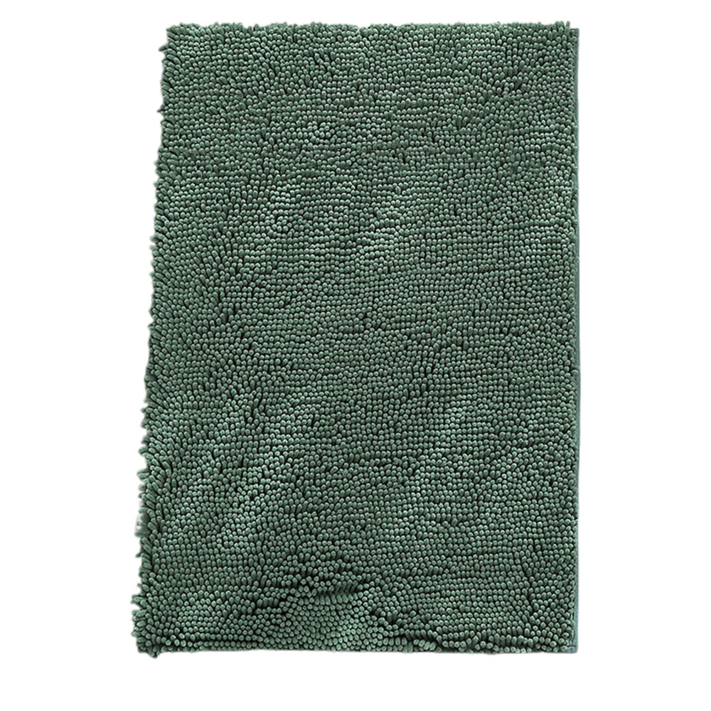 Soft Absorbent Chenille Bath Rug Quick Dry Bath Mat for Bathroom Floor Home Decor Green