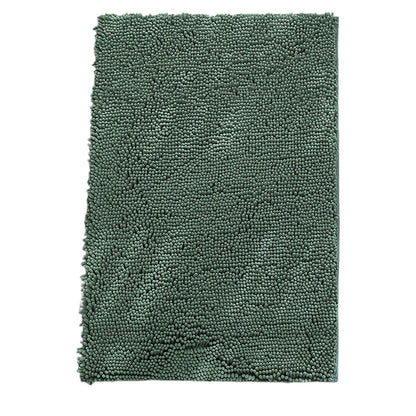 Soft Absorbent Chenille Bath Rug Quick Dry Bath Mat for Bathroom Floor Home Decor Green