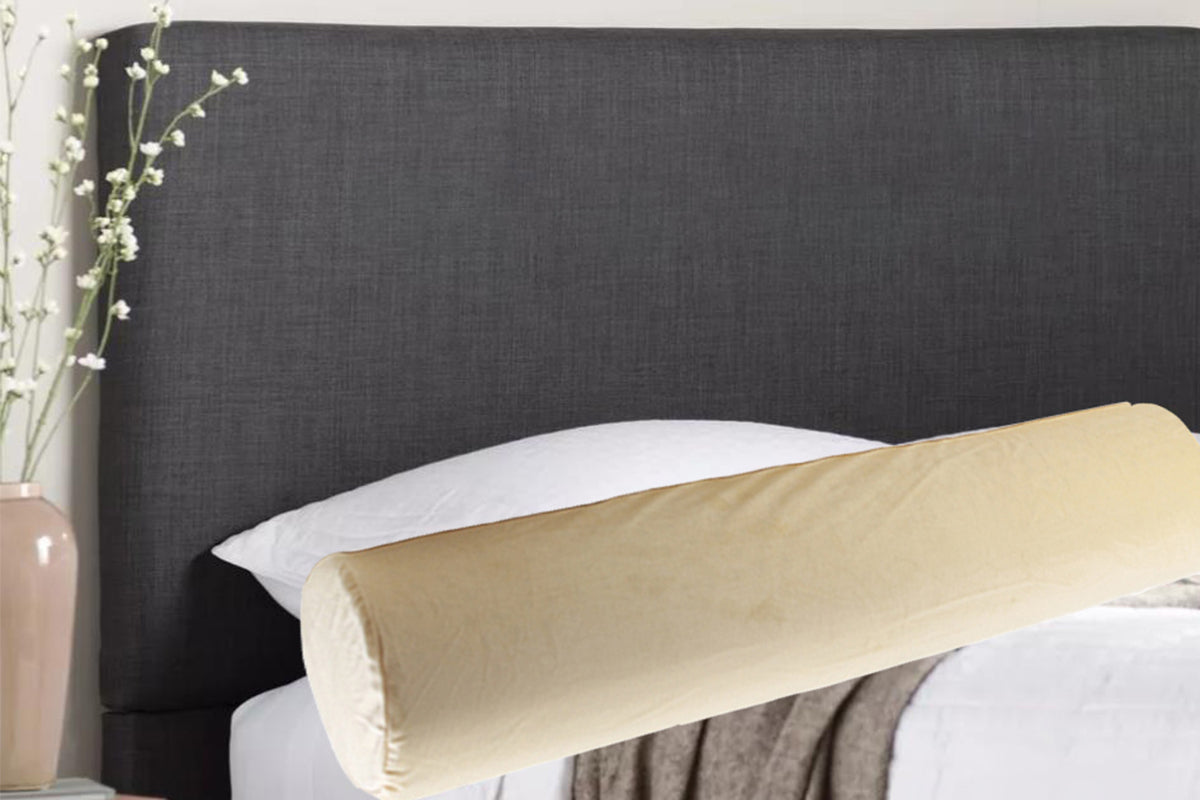Natural Latex Body Pillow Springy Long Leg Pillow Cover Included for Sleeping-Beige