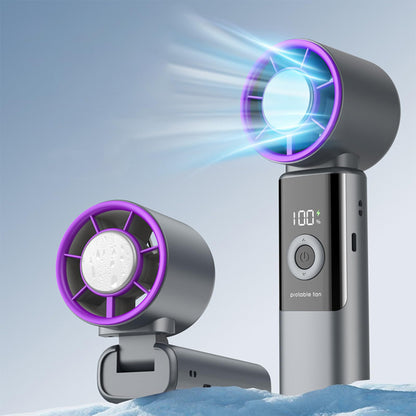 Semiconductor Cooling Handheld Fan 199 Speeds Portable Fan - Grey