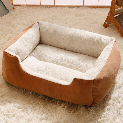 Rectangle Pet Bed for Dogs Cats Beds Warming Soft Calming Sleeping Puppy Bed Coffee