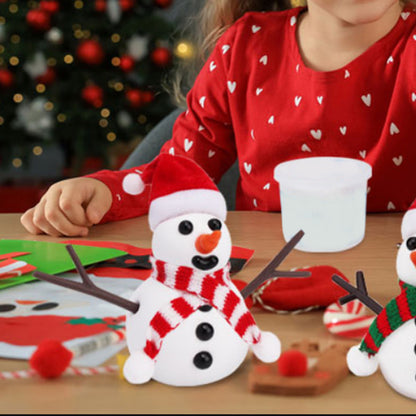 Build a Snowman Kit Christmas Snowman Crafts for Kids Modeling Clay Snowman DIY Kit Xmas Toys