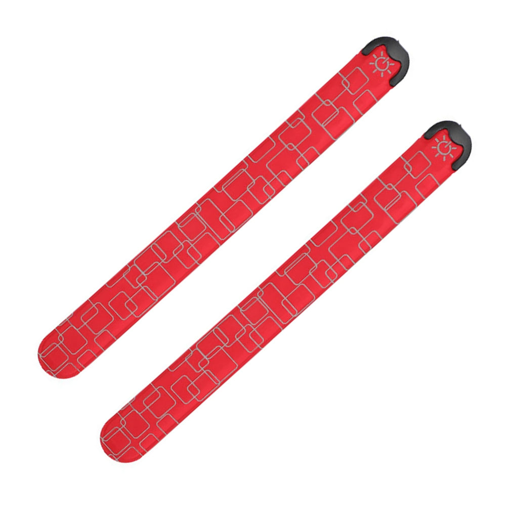 2Pcs Rechargeable LED Light-Up Armband Slap Bracelet Flashing Arm Wrist Bands for Night Running Cycling Red