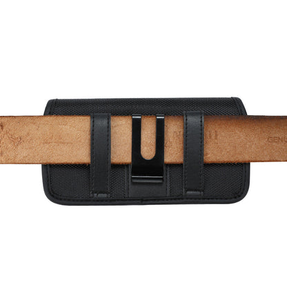 Universal Black Oxford Phone Waist Pouch with Belt Clip & Card Slot L