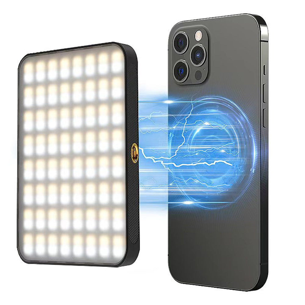 Portable Selfie Light USB-Rechargeable LED Phone Light for Video Makeup Live Stream Black