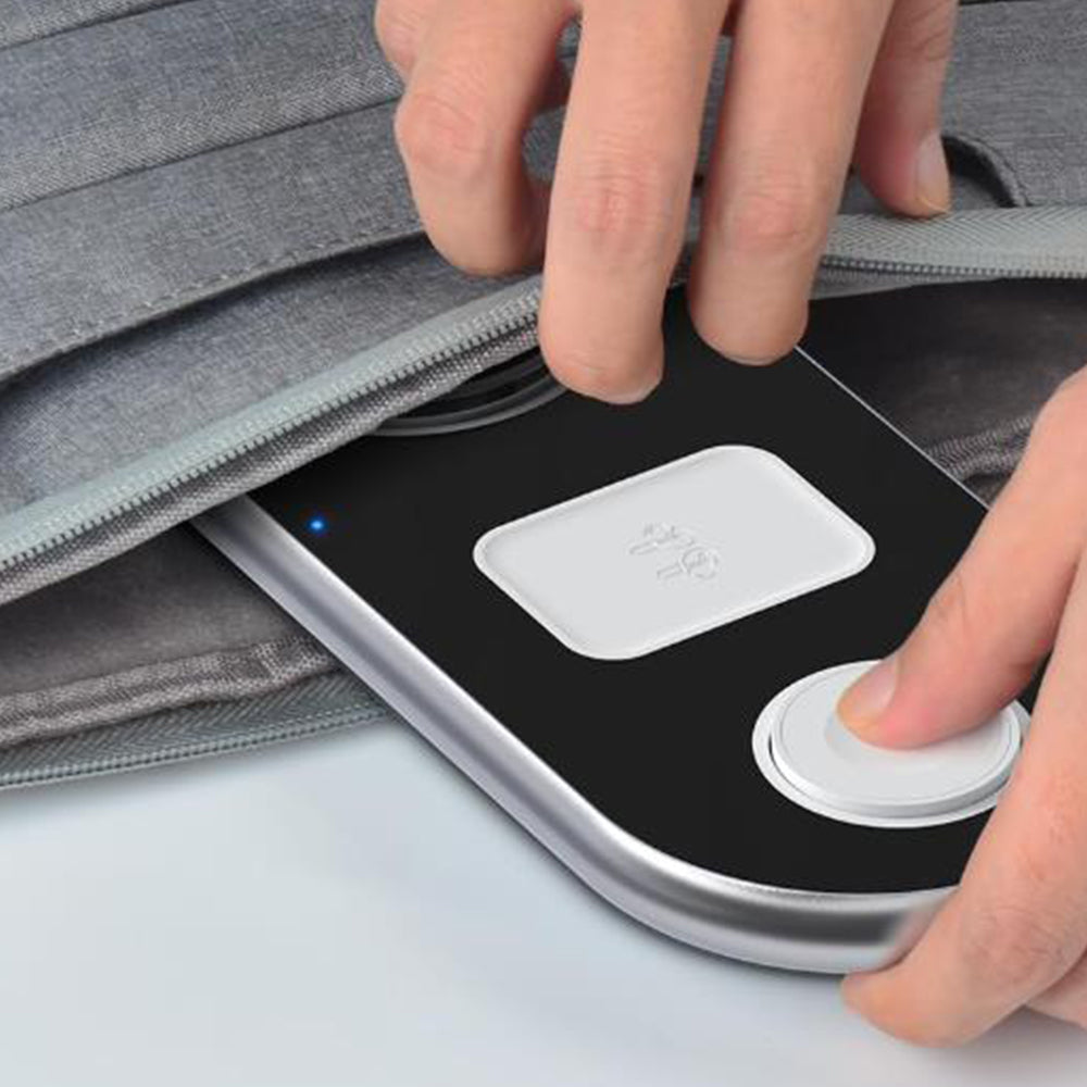 3-in-1 Wireless Charging Station for Wireless Charging Apple Devices Foldable Charger Dock Black