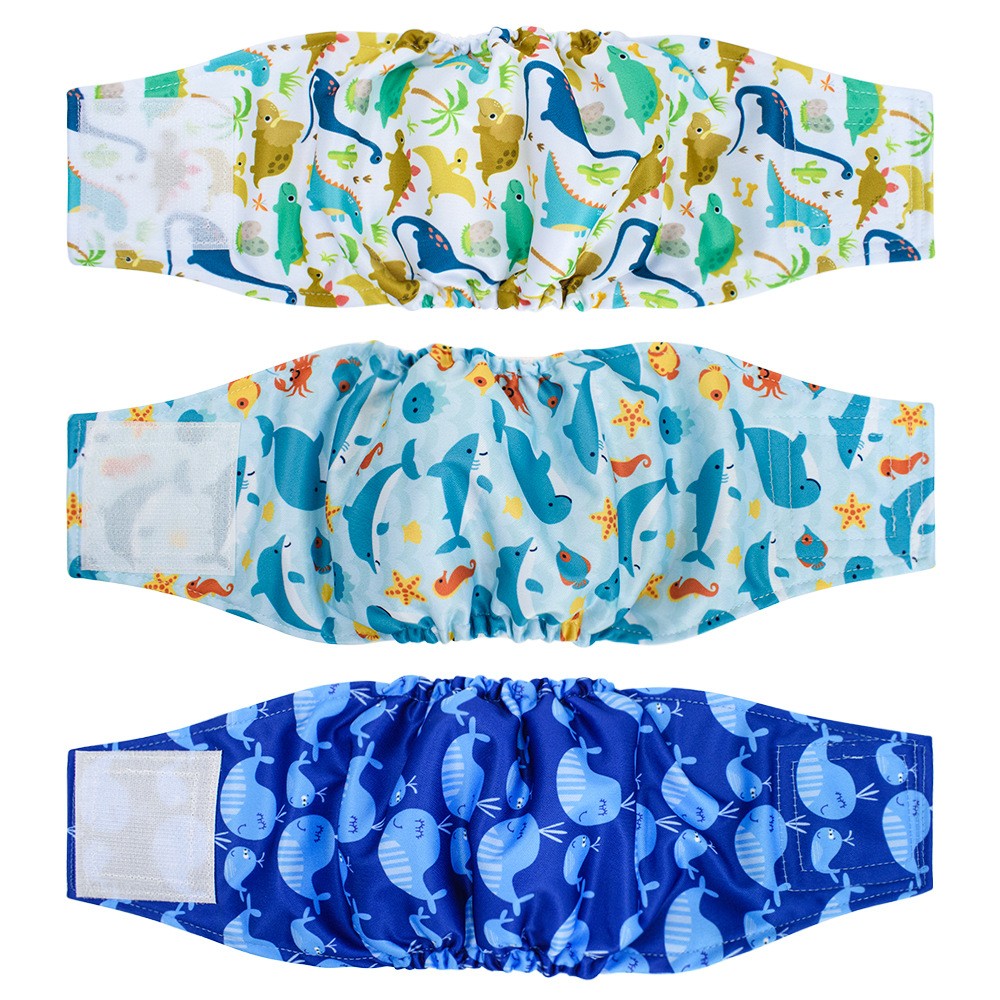 3Pcs Male Dog Diapers High Absorbing Dog Belly Bands for Male Dogs-Light