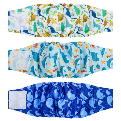 3Pcs Male Dog Diapers High Absorbing Dog Belly Bands for Male Dogs-Light